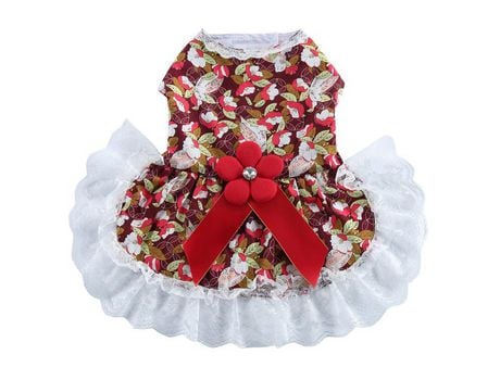 Vestido De Verano Para Perros Pequeños Ropa De Boda Para Gatos Traje De Cachorro Para Niñas Camisa Disfraz De Flores ELKUAIE XS