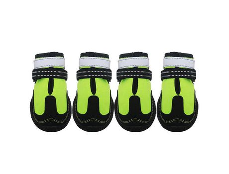 Zapatos Impermeables Para Perros Ctores De Patas Con Correas Reflectantes Y Ajustables Y Suelas Resistentes Al Desgaste 4Pcs ELKUAIE 7#