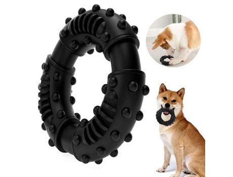 Juguetes Para Masticar Con Anillo Para Perros, Juguetes Para Masticar Perros Para Masticadores Agresivos, Juguetes Indestructibles De Goma, Negro Z...