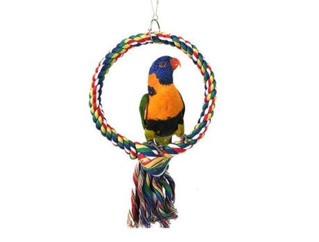 Columpio De Cuerda Para Pájaros, Juguete De Escalada Colorido Para Loros, Periquito, Cacatúa, Cacatúa, Conure, Forma Redonda ZMDECQNA