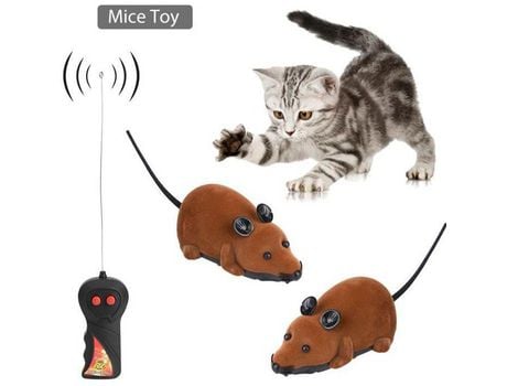 Mini Ratón Electrónico De Control Remoto De Juguete Para Gato Perro Marrón Abi20