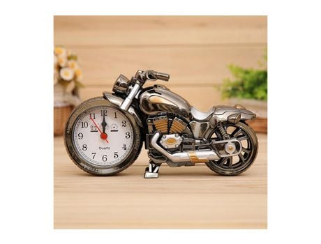 Decoración de escritorio de reloj despertador modelo de motocicleta vintage