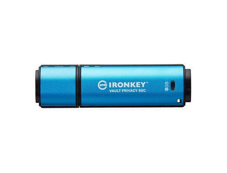 Bolígrafo KINGSTON TECHNOLOGY Ironkey Vp50 Unidad Flash Usb 8 Gb Usb Type-C 3.2 Gen 1 3.1 Gen 1 Negro Azul