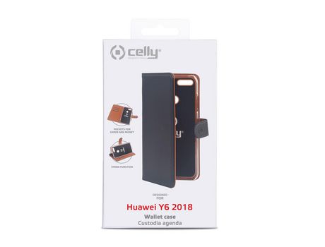 Funda Folio para Huawei Y6 CELLY Piel Negro