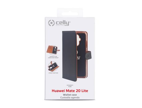 Funda Folio para Huawei Mate 20, Mate 20 Lite CELLY Piel Negro