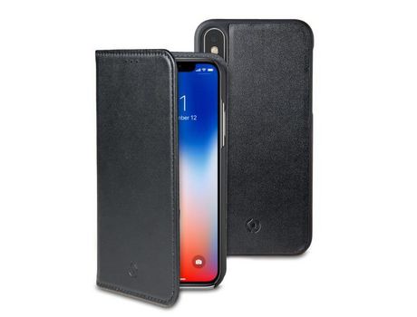 Funda Folio para iPhone XS CELLY Piel Negro