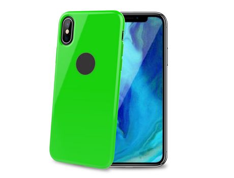 Funda para iPhone XS Max/XS CELLY Piel Sintética Verde