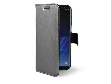 Funda Folio para Samsung Galaxy S8+ CELLY Piel Sintética Plateado