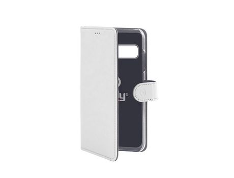 Funda Folio para Samsung Galaxy S10+ CELLY Piel Blanco