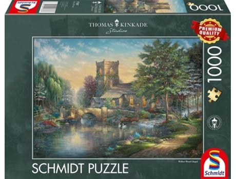 Puzzle SCHMIDT SPIELE Thomas Kinkade Studios: Willow Wood Chapel rompecabezas 1000 pieza(s) Paisaje