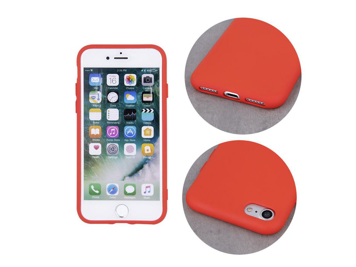 GENERICO Carcasa Funda Para iPhone 15 Pro Max Silicona Color Rojo