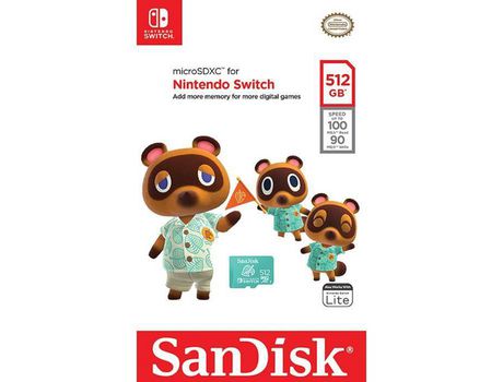 SANDISK Tarjeta de Memória Animal Crossing Leaf Edition 512Gb Microsdxc Uhs-I para Nintendo Switch Switch Lite y Switch Oled