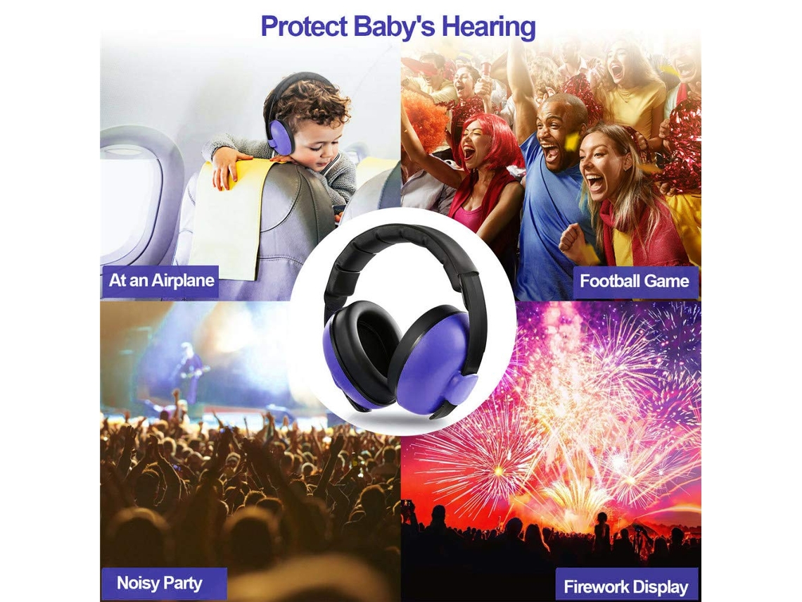 Auriculares Cancelación de ruido para bebés Orejeras para bebés Morado Cancelación  de ruido para niños pequeños