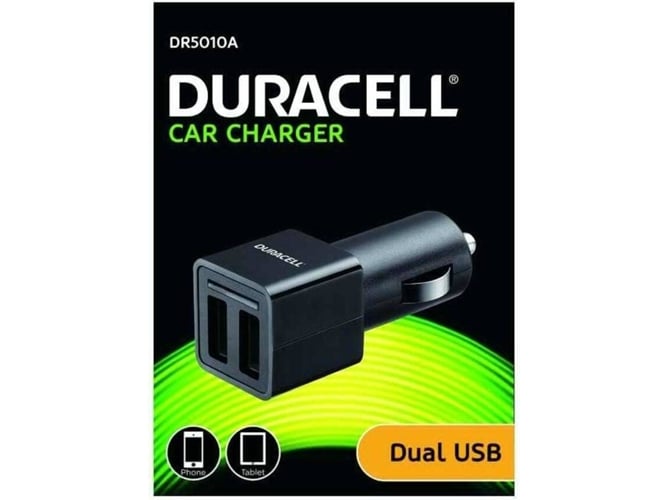 CARREGADOR AUTO DURACELL 2X 2.4A USB