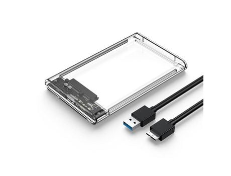 KLACK Caja de disco duro transparente USB 3,0 a 2,5 pulgadas Sata Hdd Ssd