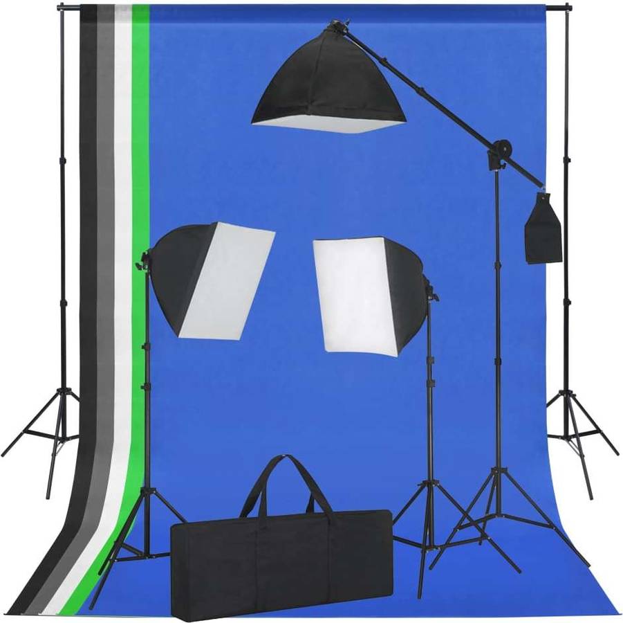 Kit Iluminación de Estudio VIDAXL con Softbox de iluminación y Fondos