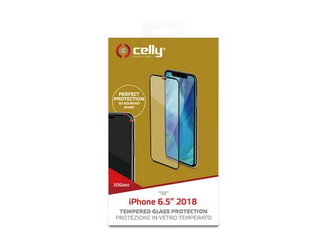 Protector de Pantalla para iPhone XS Max CELLY Vidrio Templado Negro