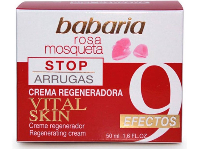 Crema Facial BABARIA Rosehip Regenerador Antiarrugas (50 ml)