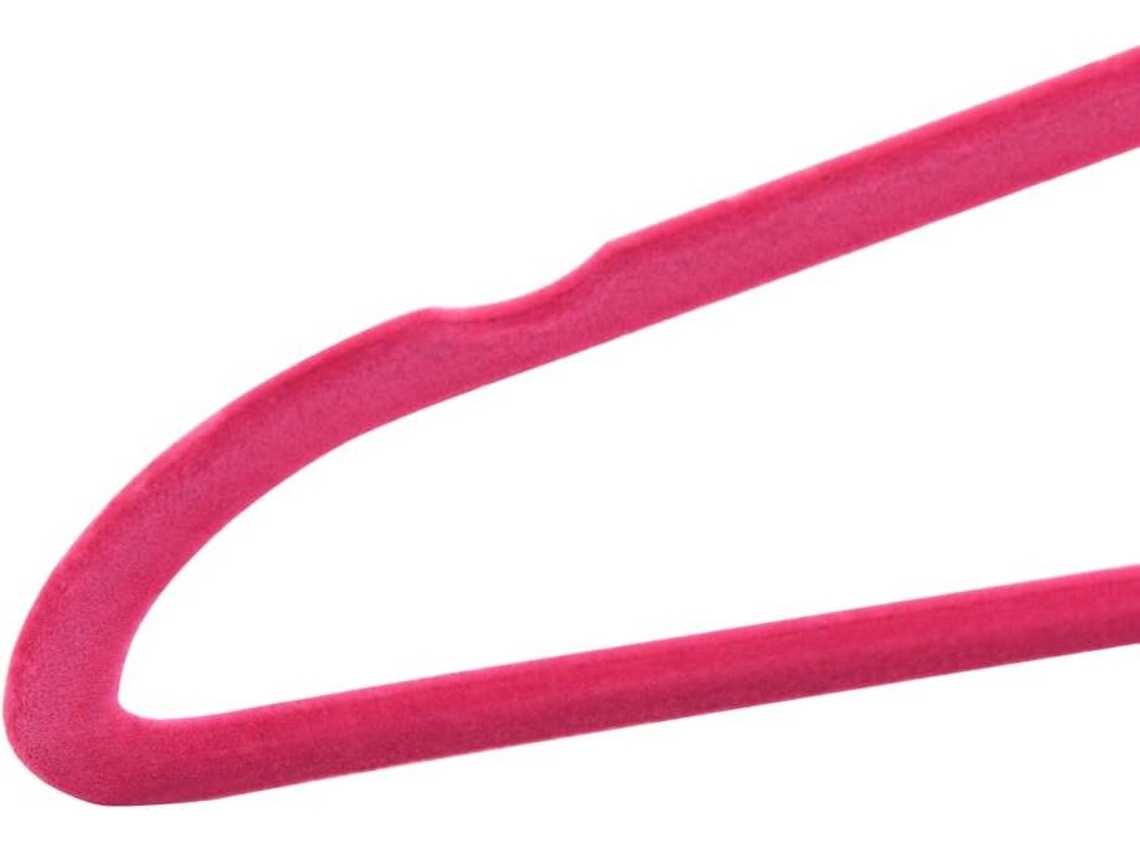 vidaXL Juego de perchas ropa 100 uds antideslizantes terciopelo rosa