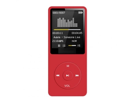 Lector MP3 Grabador de estudiante de radio Fm portátil externo sin pérdidas Bluetooth Ultrafino rojo