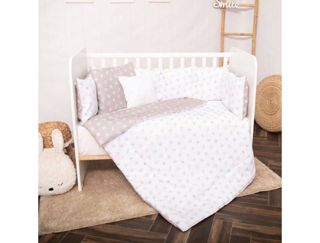 Juego de Textil de Cama Rejillas LORELLI LILY Ranforce Leaves Gray Beige (5 Piezas)