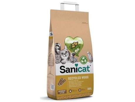 Arena para Gatos SANICAT Recycled Wood Pellets 20L