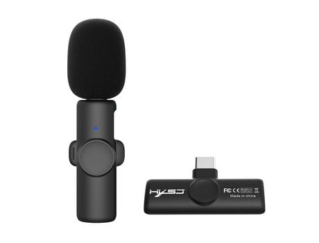 Micrófono inalámbrico HXSJ F18 2,4G, distancia de transmisión de hasta 20m, Plug and Play para transmisión en vivo, grabación de Vlogs, interfaz ti...