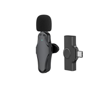 Micrófono de solapa inalámbrico K10 Micrófono con clip Plug & Play Type-C para Phone Pad PC con cancelación de ruido para Vlog Gaming Streaming Pod...