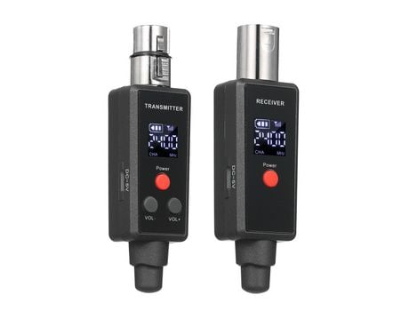 Sistema inalámbrico de micrófono UHF Transmisor y receptor XLR inalámbrico de 2,4 GHz negro