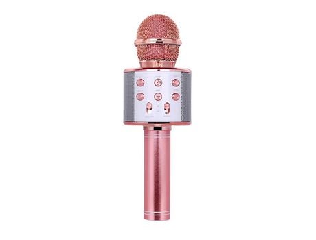 Micrófono inalámbrico BT profesional, altavoz para Karaoke, reproductor de música KTV, grabador para cantar, micrófono de mano oro rosa