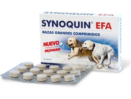 Vetplus Synoquin Efa suplemento para perros razas grandes 120 comprimidos complemento alimenticio de hastasynoquin condroprotector tabletas cuidados