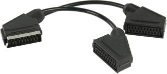 Cable de Video VALUELINE (SCART - 0.2m - Negro)