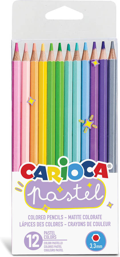 Lápiz de Color CARIOCA Pastel 43034 Blister (12 Unidades - Multicolor)