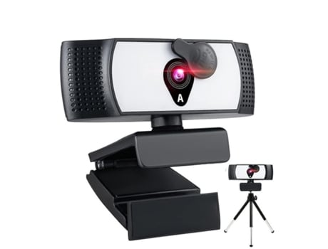 Chronus Webcam Cámara web 4K Full HD con micrófono Luz Micrófono Cámara web para mini cámara de video portátil BISBISOUS negro