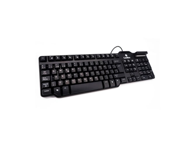 Teclado Coolbox Con lector cable español cootec02dni usb para ordenador tecnología de membrana silencioso y smartcard integrado negro – qwerty