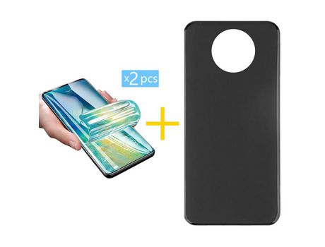 Pack 1 Película + Funda SKYHE por Xiaomi Redmi 9C NFC Silicona Liso Negro