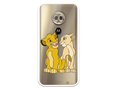 Funda Oficial Disney Simba y Nala transparente para Motorola Moto G6 Plus - El Rey León