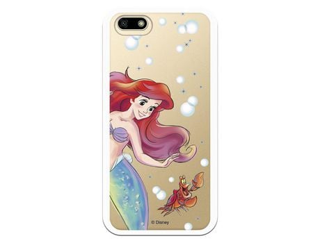 Funda Oficial Disney Sirenita y Sebastian Transparente para Huawei Y5 2018 - La Sirenita