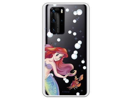 Funda para Huawei P40 Oficial de Disney Ariel y Sebastián Burbujas - La Sirenita