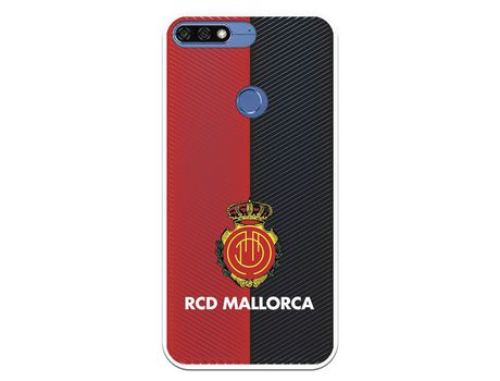 Funda para Huawei Y7 2018 del Mallorca RCD Mallorca Diagonales Transparente - Licencia Oficial RCD Mallorca