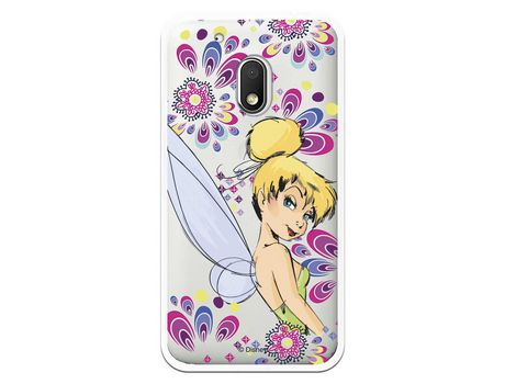 Funda Oficial Disney Campanilla Flores Transparente para Motorola Moto G4 Play - Peter Pan