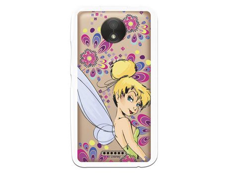 Funda Oficial Disney Campanilla Flores Transparente para Motorola Moto C - Peter Pan