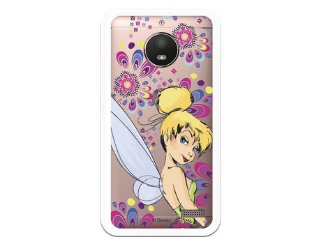 Funda Oficial Disney Campanilla Flores Transparente para Motorola Moto E4 - Peter Pan