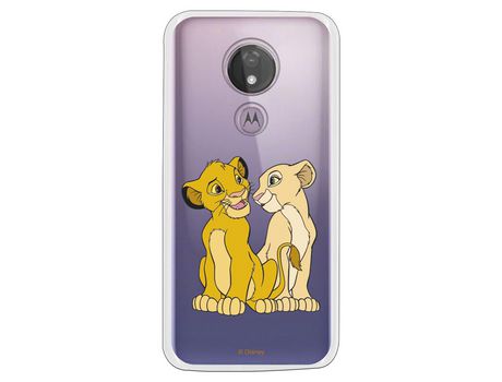 Funda Oficial Disney Simba y Nala transparente para Motorola Moto G7 Power - El Rey León