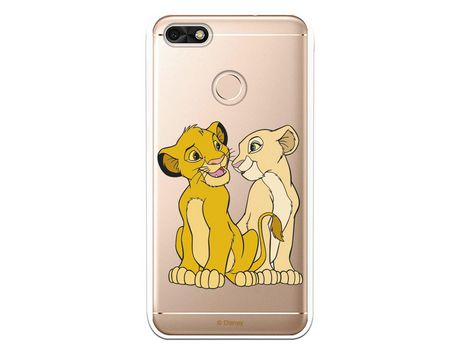 Funda Oficial Disney Simba y Nala transparente para Huawei Y6 Pro 2017 - El Rey León