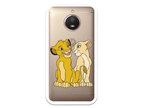 Funda Oficial Disney Simba y Nala transparente para Motorola Moto E4 Plus - El Rey León