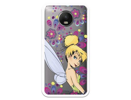 Funda Oficial Disney Campanilla Flores Transparente para Motorola Moto G5s Plus - Peter Pan