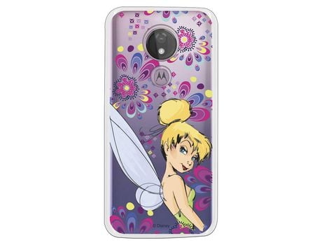 Funda Oficial Disney Campanilla Flores Transparente para Motorola Moto G7 Power - Peter Pan