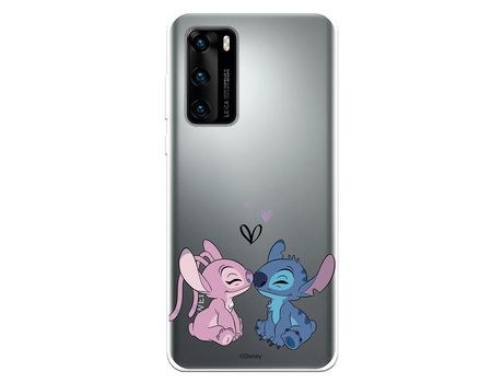 Funda para Huawei P40 Oficial de Disney Angel & Stitch Beso - Lilo & Stitch