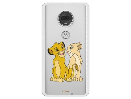 Funda Oficial Disney Simba y Nala transparente para Motorola Moto G7 - El Rey León